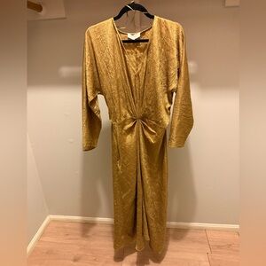 Reserved Limited Collection Gold/Olive Textured Dress Size S